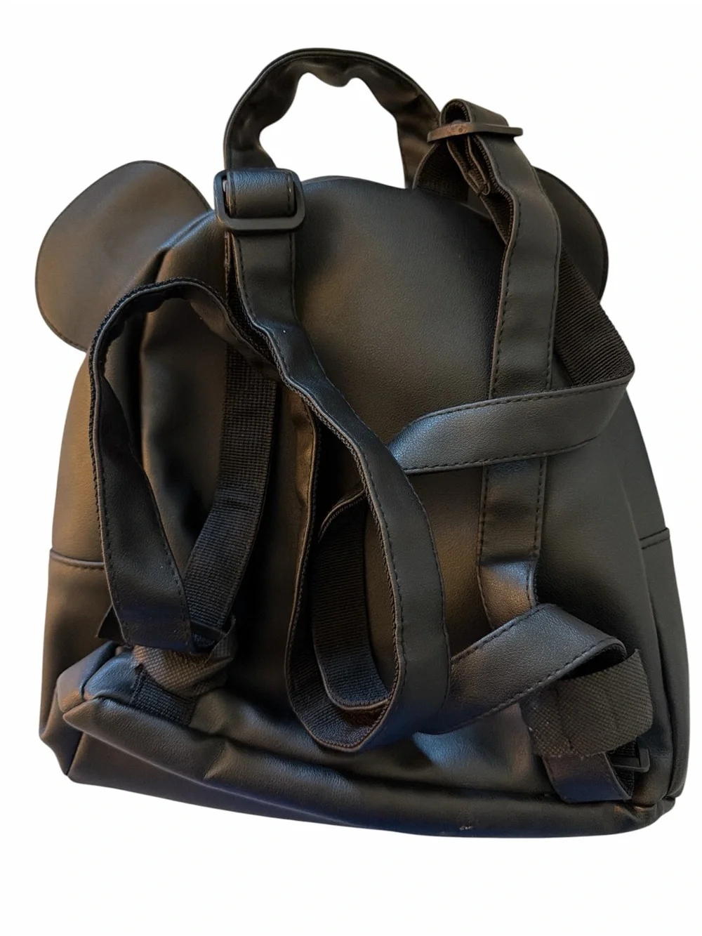 Disney Minnie Mouse Mini Backpack Woman's Black Quilted Ears Red Bow